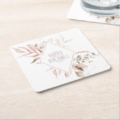 Dreamy Foliage Wedding Blush Pink ID817 Rechteckiger Pappuntersetzer (angewinkelt)