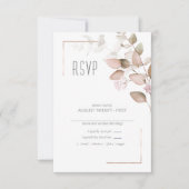Dreamy Foliage Wedding Blush Pink ID817 RSVP Karte (Vorderseite)