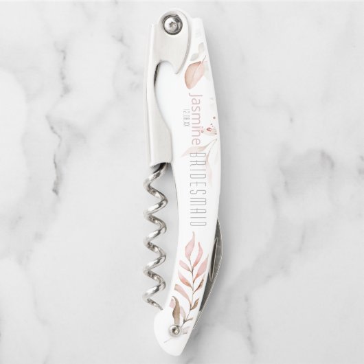 Dreamy Foliage Wedding Bridesmaid Blush Pnk ID817 Kellnermesser (Vorderseite)