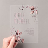 Dreamy Foliage Wedding Burgundy ID817 Acrylic Invi Acryleinladungen (Insitu (Handheld))