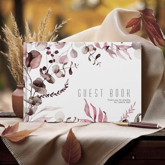 Dreamy Foliage Wedding Burgundy ID817 Gästebuch