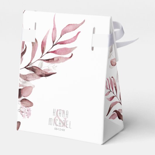 Dreamy Foliage Wedding Burgundy ID817 Geschenkschachtel (Rückseite)