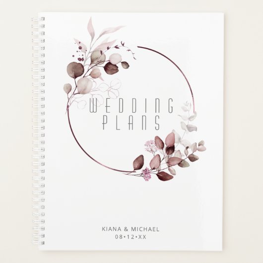 Dreamy Foliage Wedding Burgundy ID817 Planer (Vorderseite)