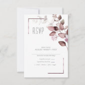 Dreamy Foliage Wedding Burgundy ID817 RSVP Karte (Vorderseite)