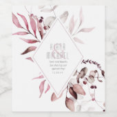 Dreamy Foliage Wedding Burgundy ID817 Weinetikett (Einzelnes Label)