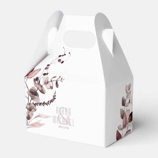 Dreamy Foliage Wedding Burgundy V2 ID817 Geschenkschachtel (Vorderseite)