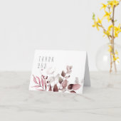 Dreamy Foliage Wedding Danke Burgundy ID817 Karte (Gelbe Blume)