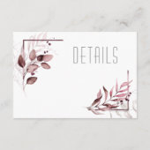 Dreamy Foliage Wedding Details Burgundy ID817 Begleitkarte (Rückseite)