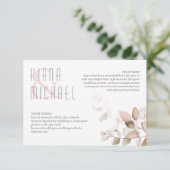Dreamy Foliage Wedding Details Rosa ID817 Begleitkarte (Stehend Vorderseite)