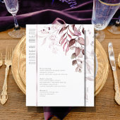 Dreamy Foliage Wedding Menu V2 Burgundy ID817 Menükarte