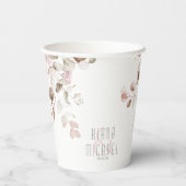 Dreamy Foliage Wedding V1 Blush Pink ID817 Pappbecher (Rückseite)