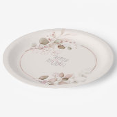 Dreamy Foliage Wedding V1 Blush Pink ID817 Pappteller (Schrägansicht)