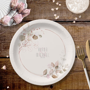 Dreamy Foliage Wedding V1 Blush Pink ID817 Pappteller