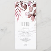 Dreamy Foliage Wedding V1 Burgundy ID817 Menükarte (Vorderseite)