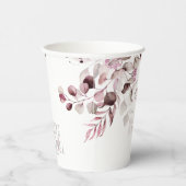 Dreamy Foliage Wedding V1 Burgundy ID817 Pappbecher (Rechts)