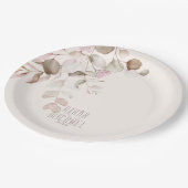 Dreamy Foliage Wedding V2 Blush Pink ID817 Pappteller (Schrägansicht)