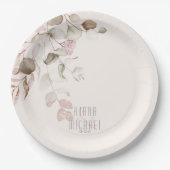 Dreamy Foliage Wedding V2 Blush Pink ID817 Pappteller (Vorderseite)