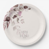 Dreamy Foliage Wedding V2 Burgundy ID817 Pappteller (Vorderseite)