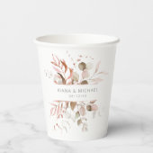 Dreamy Foliage Wedding V3 Blush Pink ID817 Pappbecher (Rückseite)