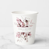 Dreamy Foliage Wedding V3 Burgundy ID817 Pappbecher (Rückseite)