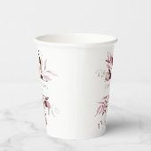 Dreamy Foliage Wedding V3 Burgundy ID817 Pappbecher (Rechts)