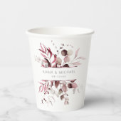 Dreamy Foliage Wedding V3 Burgundy ID817 Pappbecher (Vorderseite)