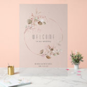 Dreamy Foliage Wedding Welcome Blush ID817 Acrylschild (Hochzeit)