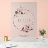 Dreamy Foliage Wedding Welcome Burgundy ID817 Acrylschild (Hochzeit)