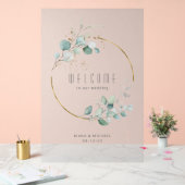 Dreamy Foliage Wedding Welcome Green/Blue ID817 Acrylschild (Hochzeit)