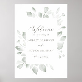 Dreamy Foliage Wedding Welcome Poster
