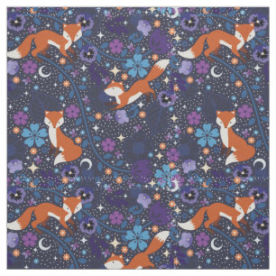 Dreamy Folk Foxes Stoff