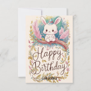 Dreamy Forest Bunny Digital Geburtstag Karte