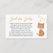 Dreamy Fox Baby Dusche Buchungsanfrage Begleitkarte (Vorderseite)