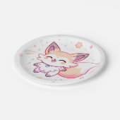 Dreamy Fox Baby Dusche Pappteller (Schrägansicht)