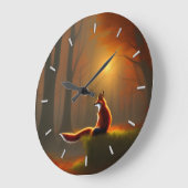 Dreamy Fox Große Wanduhr (Winkel)