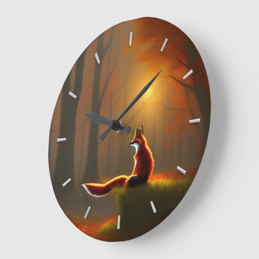 Dreamy Fox Große Wanduhr (Winkel)