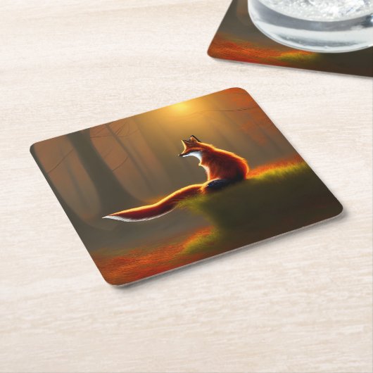 Dreamy Fox Rechteckiger Pappuntersetzer (angewinkelt)