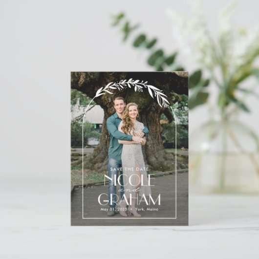 Dreamy Frame bearbeitbare Farbe Save the Date Post Postkarte (Stehend Vorderseite)