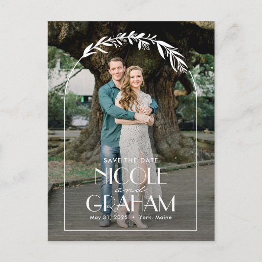 Dreamy Frame bearbeitbare Farbe Save the Date Post Postkarte (Vorderseite)