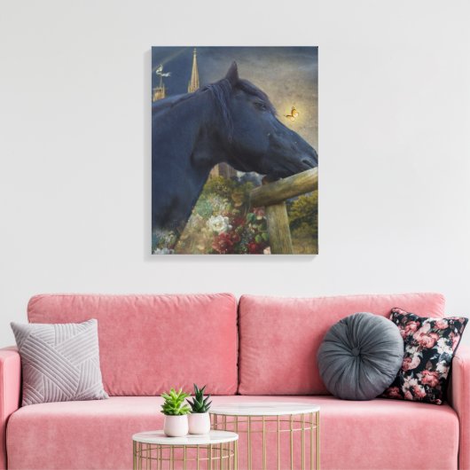 Dreamy Friesian - Wrapped Canvas Leinwanddruck (Insitu (Wohnzimmer))