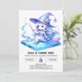 Dreamy Fun Wizard Geburtstag Einladung (Stehend Vorderseite)