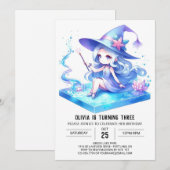 Dreamy Fun Wizard Geburtstag Einladung (Vorne/Hinten)