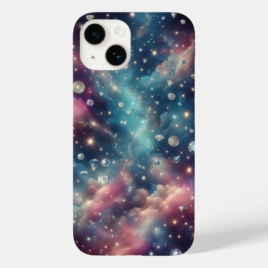 Dreamy Galaxy Diamond Space Glitter Stars Pastel N Case-Mate iPhone Hülle (Rückseite)