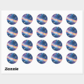 Dreamy Galaxy Planets Stars Pattern Runder Aufkleber (Blatt)