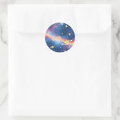Dreamy Galaxy Planets Stars Pattern Runder Aufkleber (Tasche)