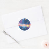 Dreamy Galaxy Planets Stars Pattern Runder Aufkleber (Umschlag)