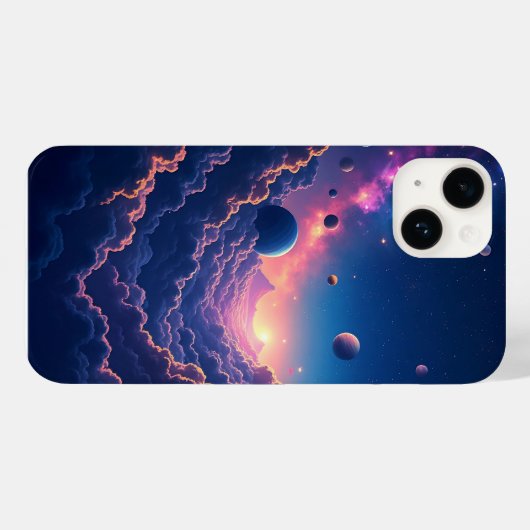 Dreamy Galaxy Space Art iPhone Case (Rückseite (Horizontal))