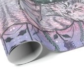 Dreamy Garden Snooze Katze Aquarelle Geschenkpapier (Rolleneckpunkt)