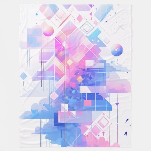 Dreamy Geometric Skyscape Fleecedecke (Vorderseite)