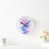 Dreamy Geometric Skyscape Runde Wanduhr (Zuhause)